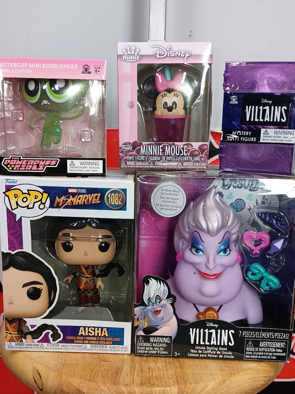 Bundle Disney Ursula Styling Head Toy – Purple, White, Black, Teal, Pink